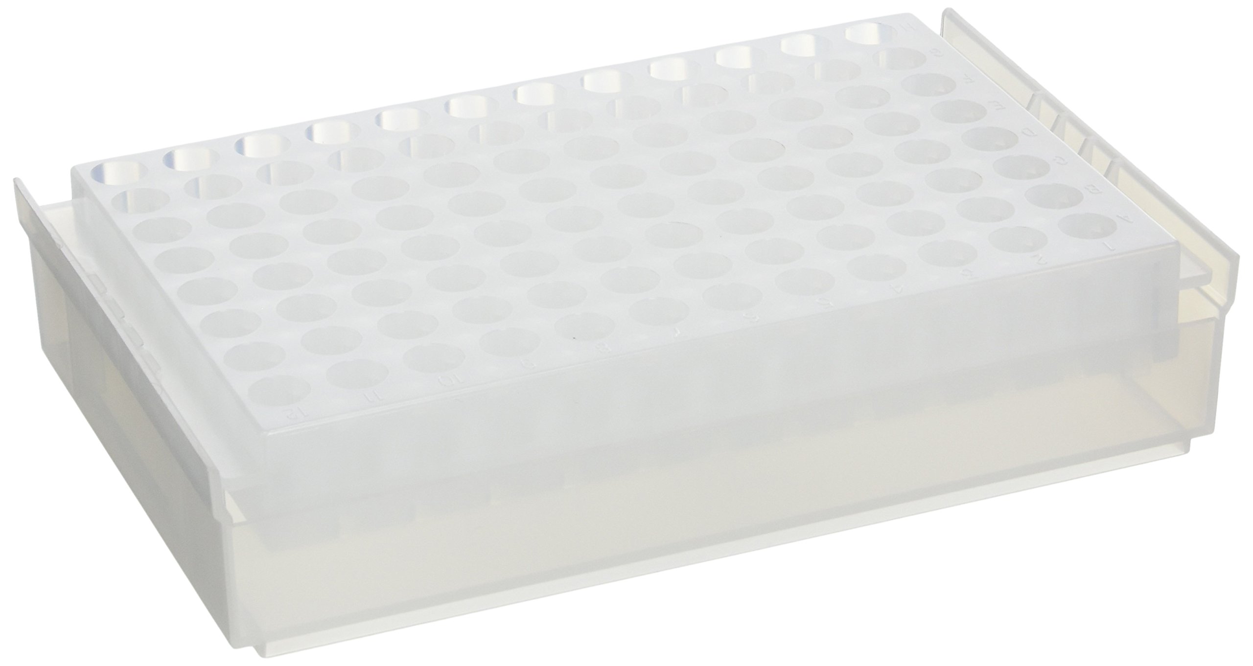 Camlab Plastics RTP/7110-96NC 96 Well Polypropylene Reversible Rack, Natural