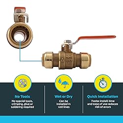 SharkBite 3/4 x 3/4 in PTC Ball Valve, Pack of