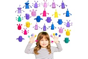 JGALNIM 36 Pcs Finger Puppets Toys,Colorful Funny Monster Stretchy Finger Puppets,Cute Soft Rubber Finger Doll Toys for Children Kids Gifts Rewards,Party Favors,Stocking Stuffer(9 Random Styles)