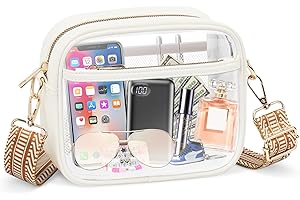 KETIEE Clear Crossbody Bag, Stadium Approved Clear Purse Bag for Concerts Sports Events Festivals