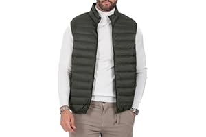 Polu Men's Puffer Vest Lightweight Sleeveless Jacket Full Zipper Outerwear Vest Outdoor Down Vest with Pockets