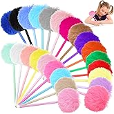 Meyeyaia 24pcs Pom Pom Pen,24 Colors Fluffy Pen Plush Fuzzy Pens Cute Ballpoint Pens for Girls Women School Office