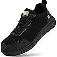 FitVille Steel Toe Shoes for Men Extra Wide Composite Toe Work Shoes for Men Puncture Proof