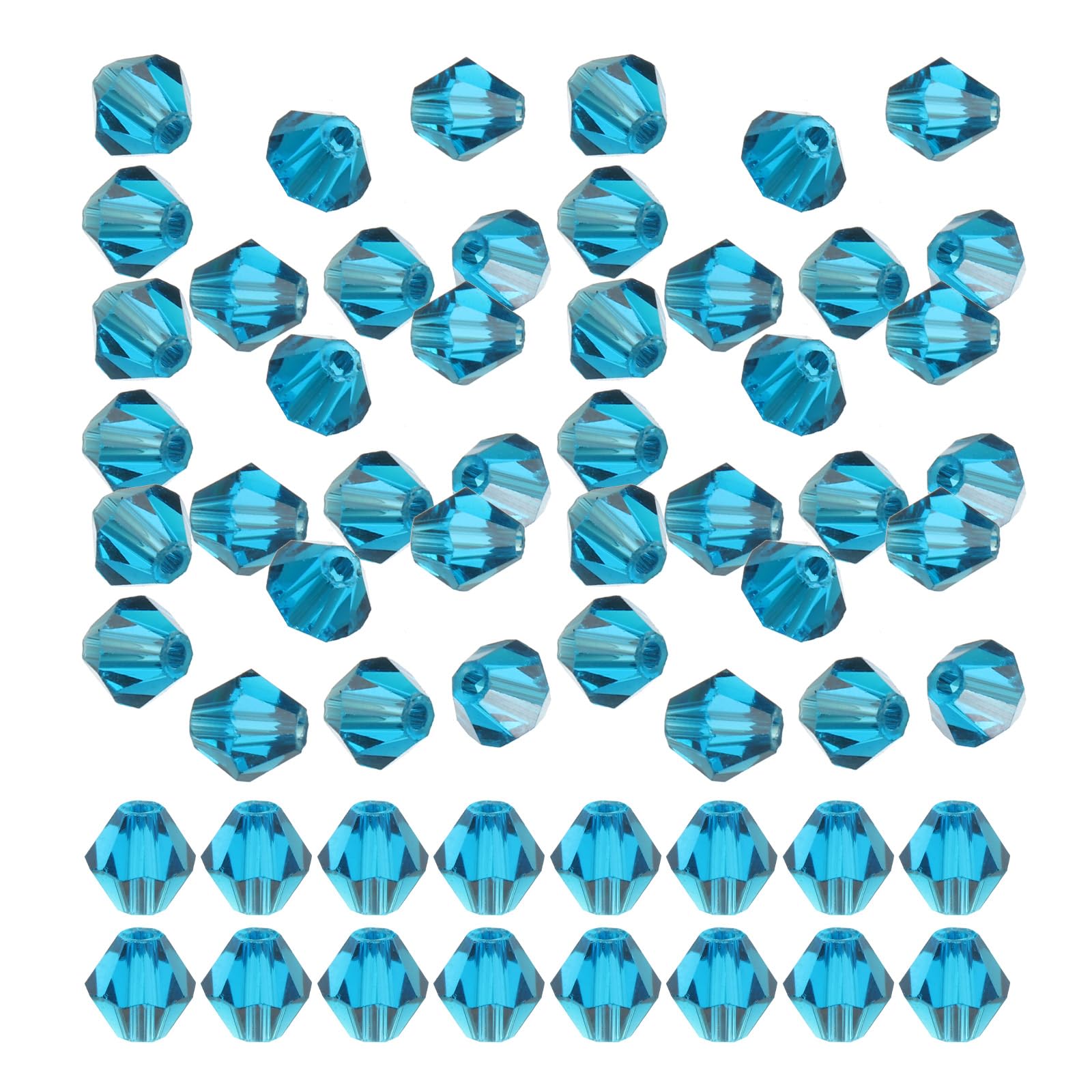 PATIKIL 6mm Bicone Glass Beads, 450 Pcs Small Faceted Bicone Crystal Beads Charm for Earring Bracelets Necklaces Rings Jewelry Making DIY, Dark Blue