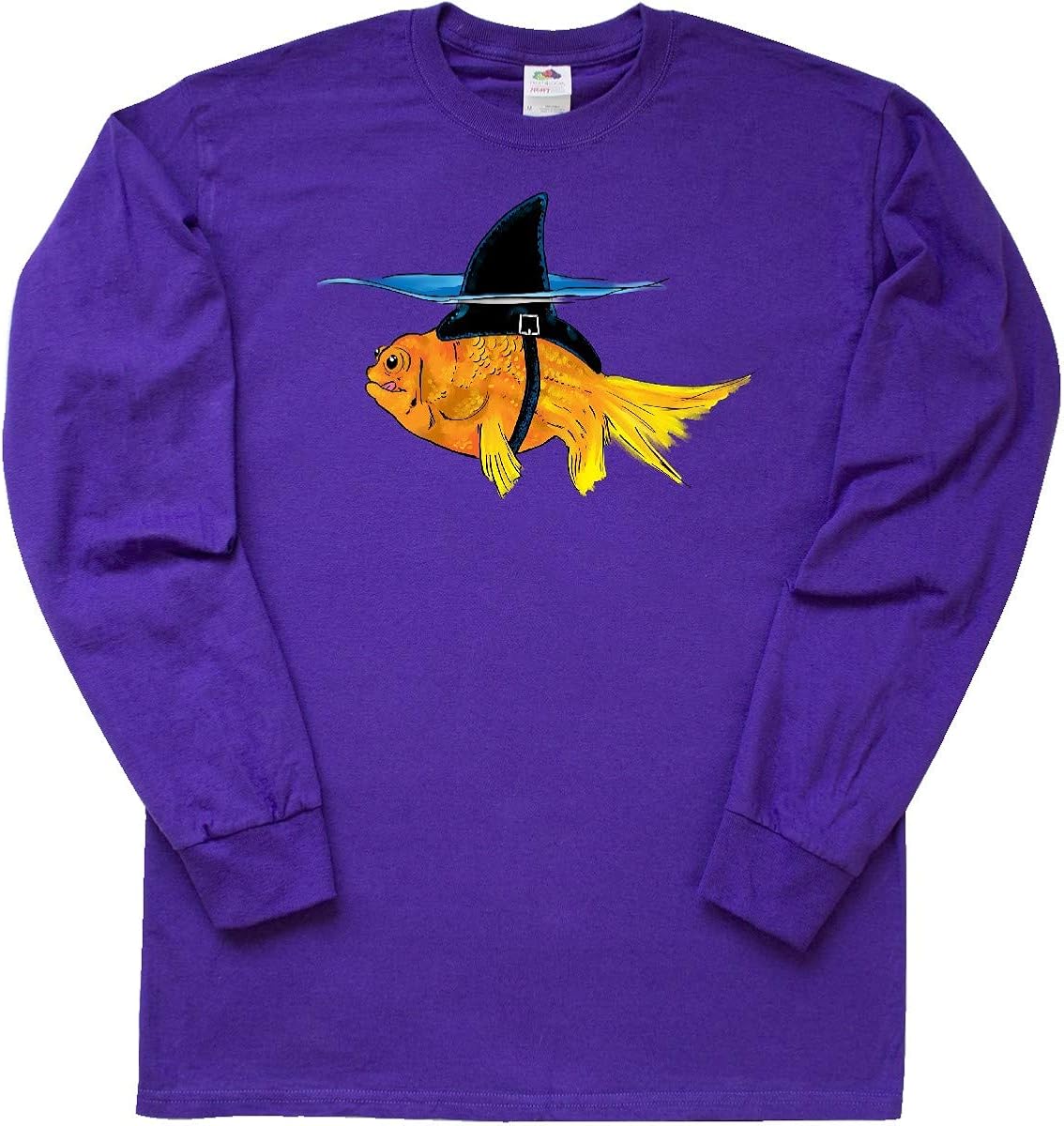 inktastic Funny Goldfish with Shark Fin Long Sleeve T-Shirt