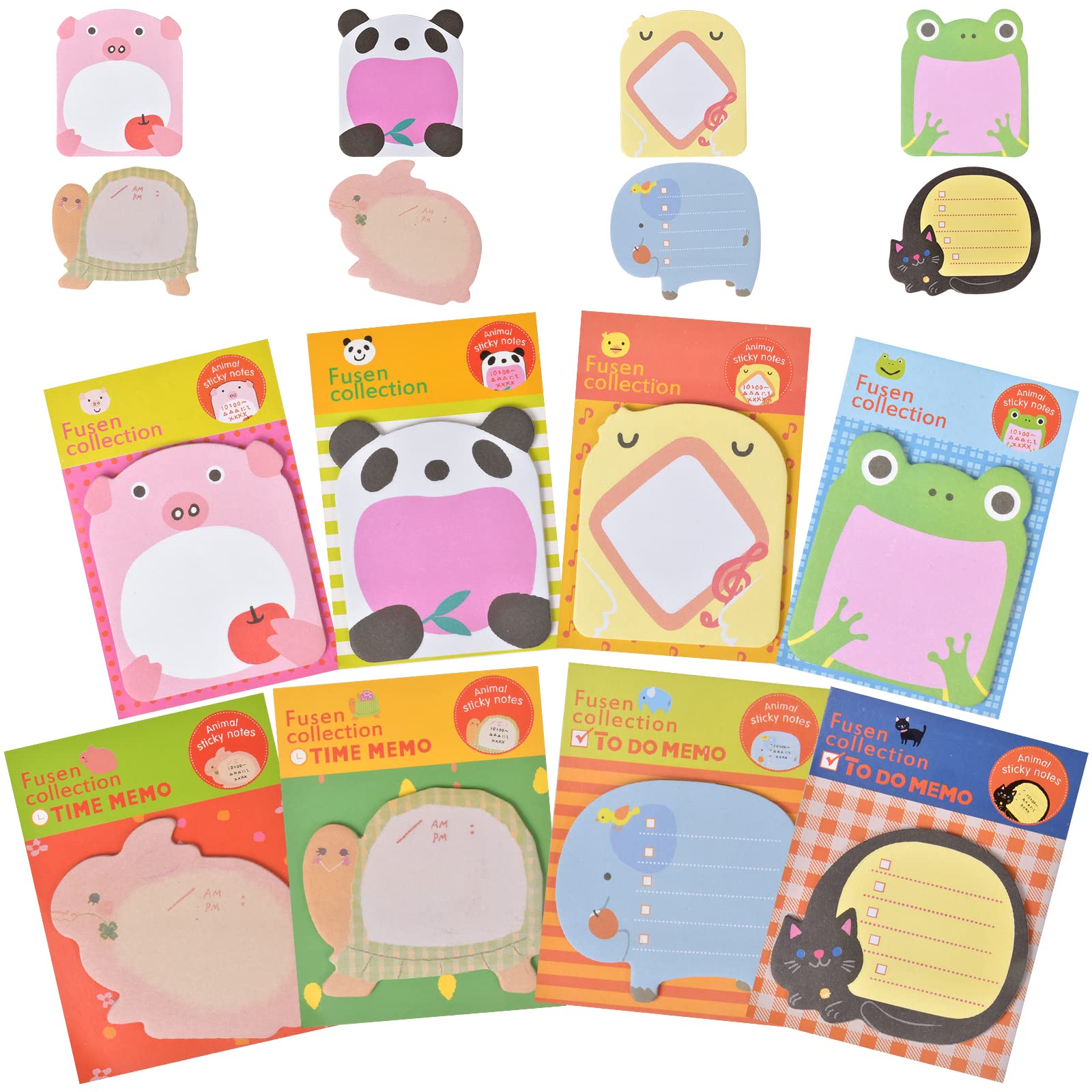 Sticky Notes Pads 16 Pads 240 Sheets Cute Animals Sticky Post Notes Small Cartoon Note Colourful Memo Note Pad for Notes Taking and to Do List, Stationery Supplies for Kids Children School Home