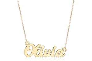 Ursteel Custom Name Necklace Personalized, 14K Gold Plated Personalized Name Necklace Dainty Name Plate Necklace Jewelry Personalized Gifts for Women