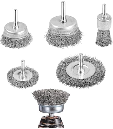 ValueHall Brosse Metallique Pour Perceuse En Laiton 9 Pièces Brosse En Laiton Revêtue De Roue Brosse Circulaire Avec Tige De 1/4 Pour L'élimination De La Rouille/corrosion/peinture V1E02