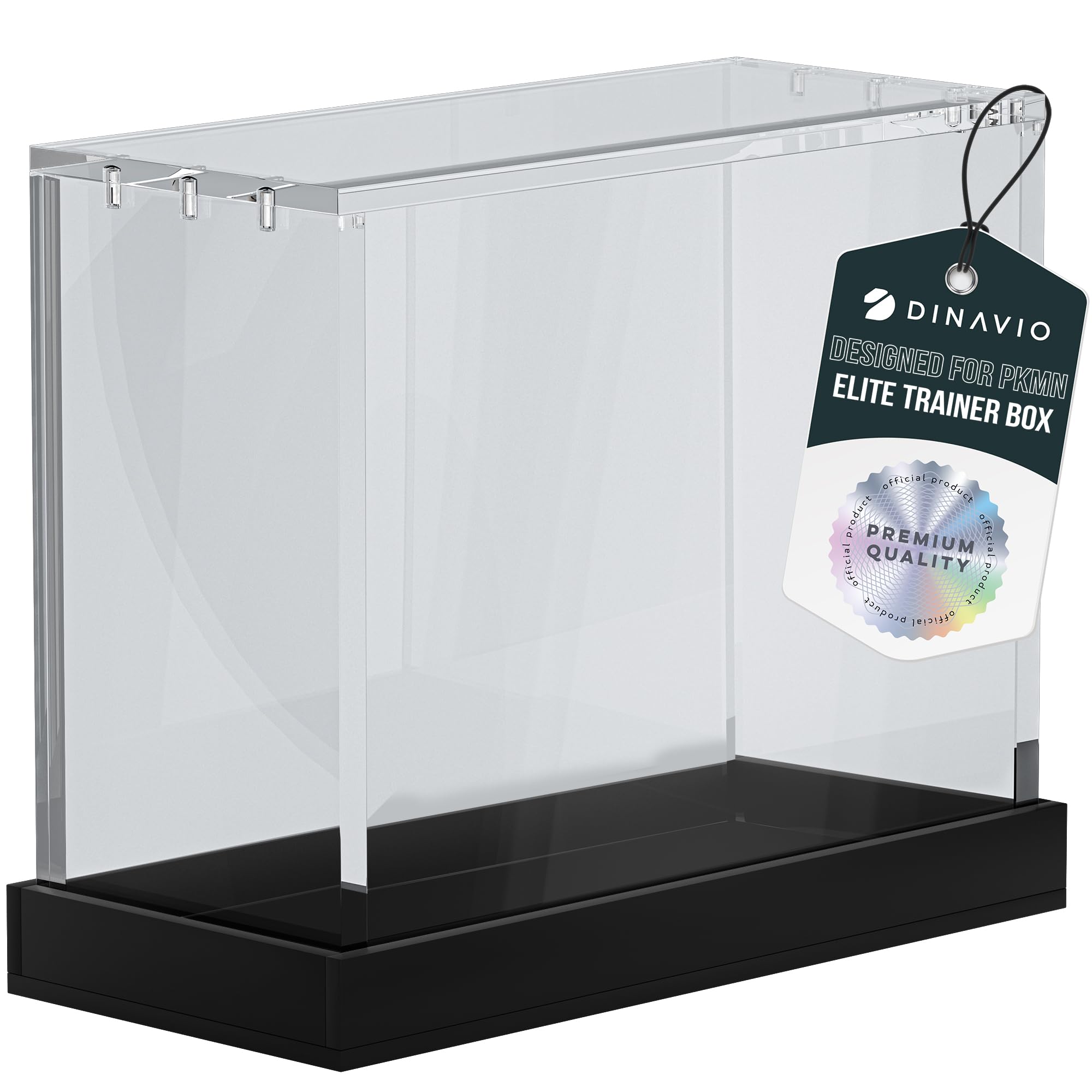 Photo 1 of Dinavio Crafthouse Elite Trainer Box Acrylic Display Case - Upgraded 8mm + 5mm Acrylic 5x3mm Magnets - PKMN ETB Case Elite Trainer Box Case - Compatible with PKMN Elite Trainer Box (Black Base)