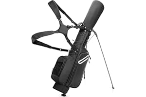 GOBUROS Golf Stand Bag Fit Up to 7 Clubs, Compact Design for Par 3 Courses and Driving Range, Lightweight Pitch and Putt Golf Bag, with Padded Double Strap, Rain Cover, Accessory Pockets