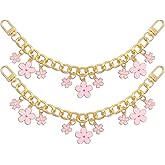 2Pcs Purse Extender Chain, Gold Handbag Straps Cute Flower Cherry Pearl Metal Purse Strap Extender