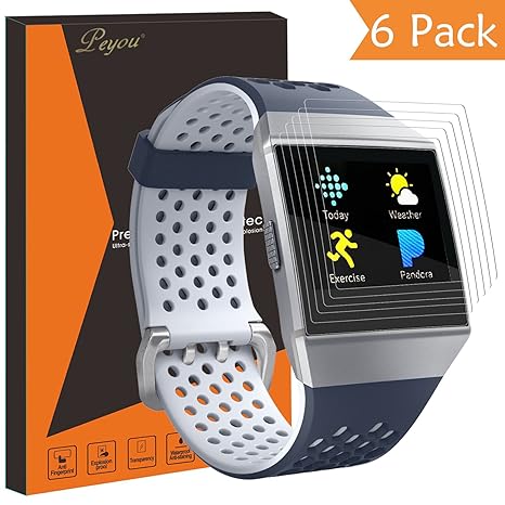 Fitbit Ionic Protector de pantalla [6 pcs], PEMOTech HD clara ...