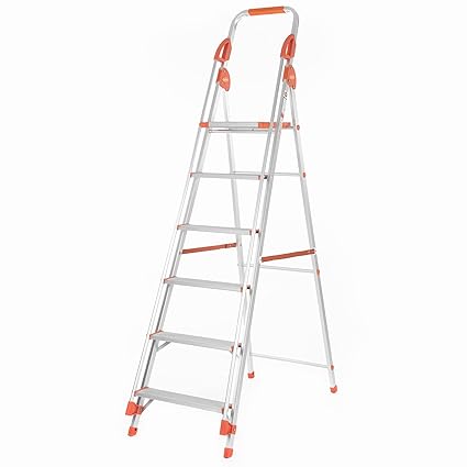 Bathla Sure Step Titanium - 152 cm (5 ft.) Foldable Aluminium Ladder with Support Hand Rails & 5-Year Warranty