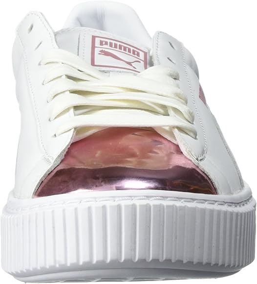puma women's basket platform metallic fashion sneaker