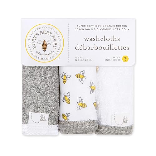 Burt's Bees Baby Infant Washcloths, 100% Organic Cotton, Soft and - Main Image