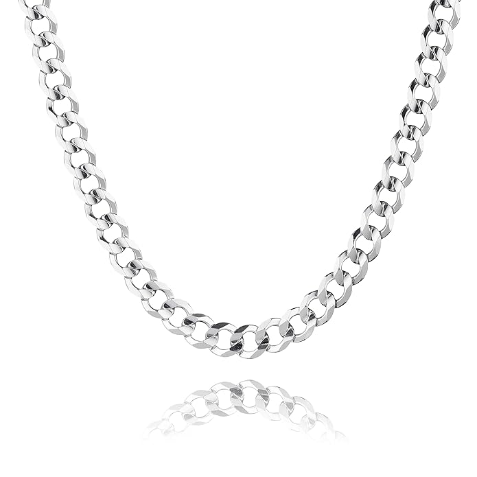 STERLL Herren-Kette aus massivem 925 Silber, ideal als Geschenk für Mann oder Freund, mit Schmuckbox