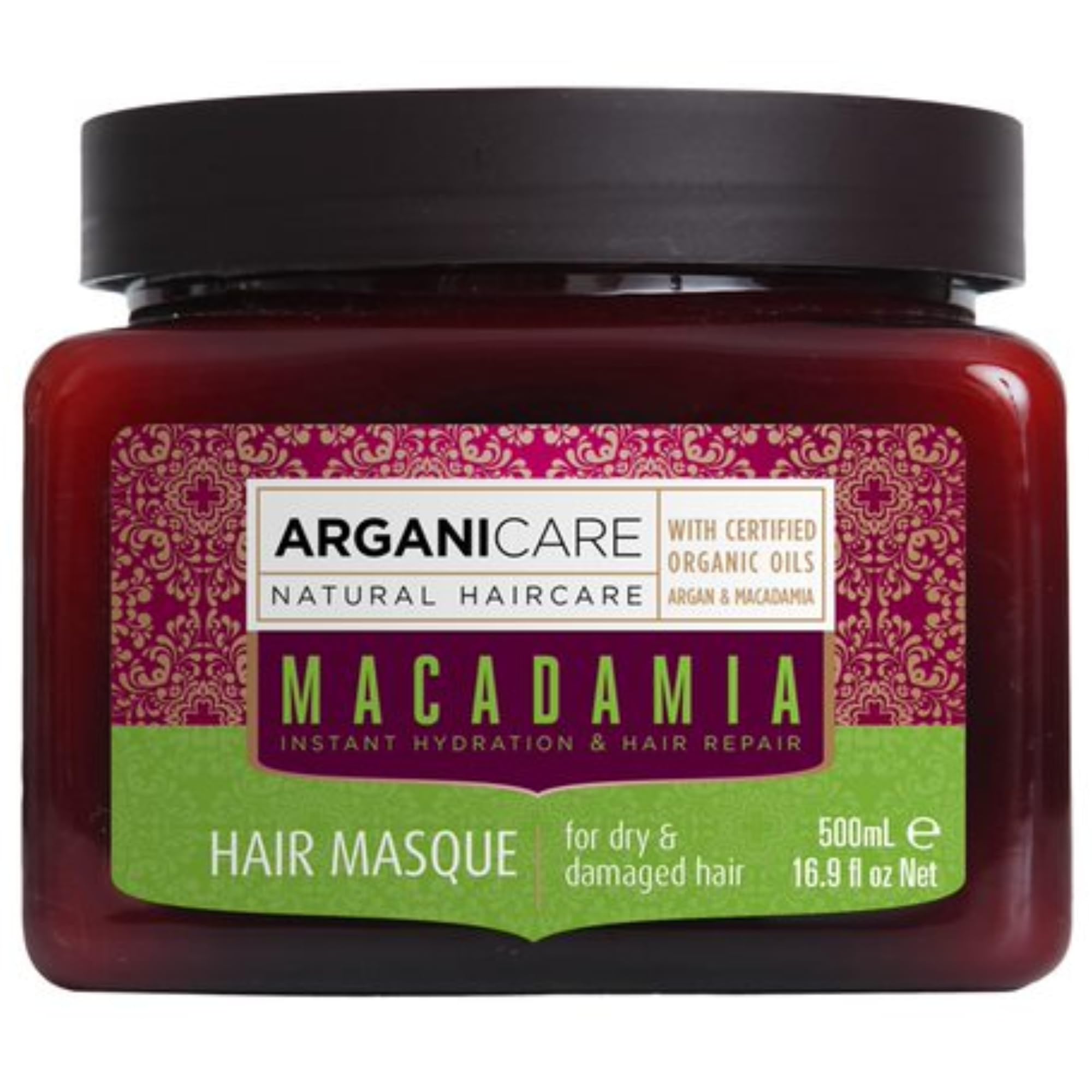 Arganicare | Macadamia range | REPAIR MASK | With organic Macadamia oil | Fight against breakage | Maintains hydration level | Dry, Damaged & Colored Hair | 400mL