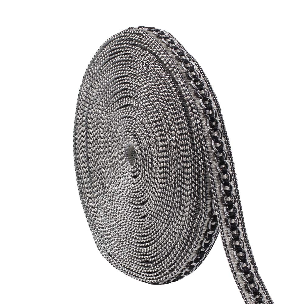 PH PandaHall 12 Yards Polyester Gimp Braid Trim 2cm Wide Gray Decorative Trim Upholstery Braiding for DIY Crafts Costume Trimming Basket Trim Sewing Curtain Chair Furniture Decoration Accessories