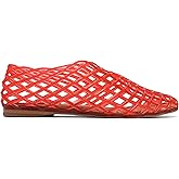 Red Jelly Mesh Ballet Flats for Women Adult Clear Hollow Jelly Sandals Beach Ballerina Jellies Shoes
