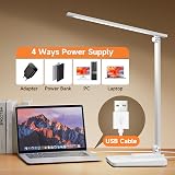 One Fire Desk Lamp LED Table Lamp 15 Modes Dimmable USB Timer Eye-Caring White view 4