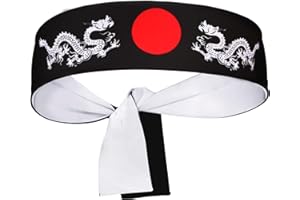 5Chaos Reversible Warrior Headband, Bushido Hachimaki for Karate, Halloween, Sushi