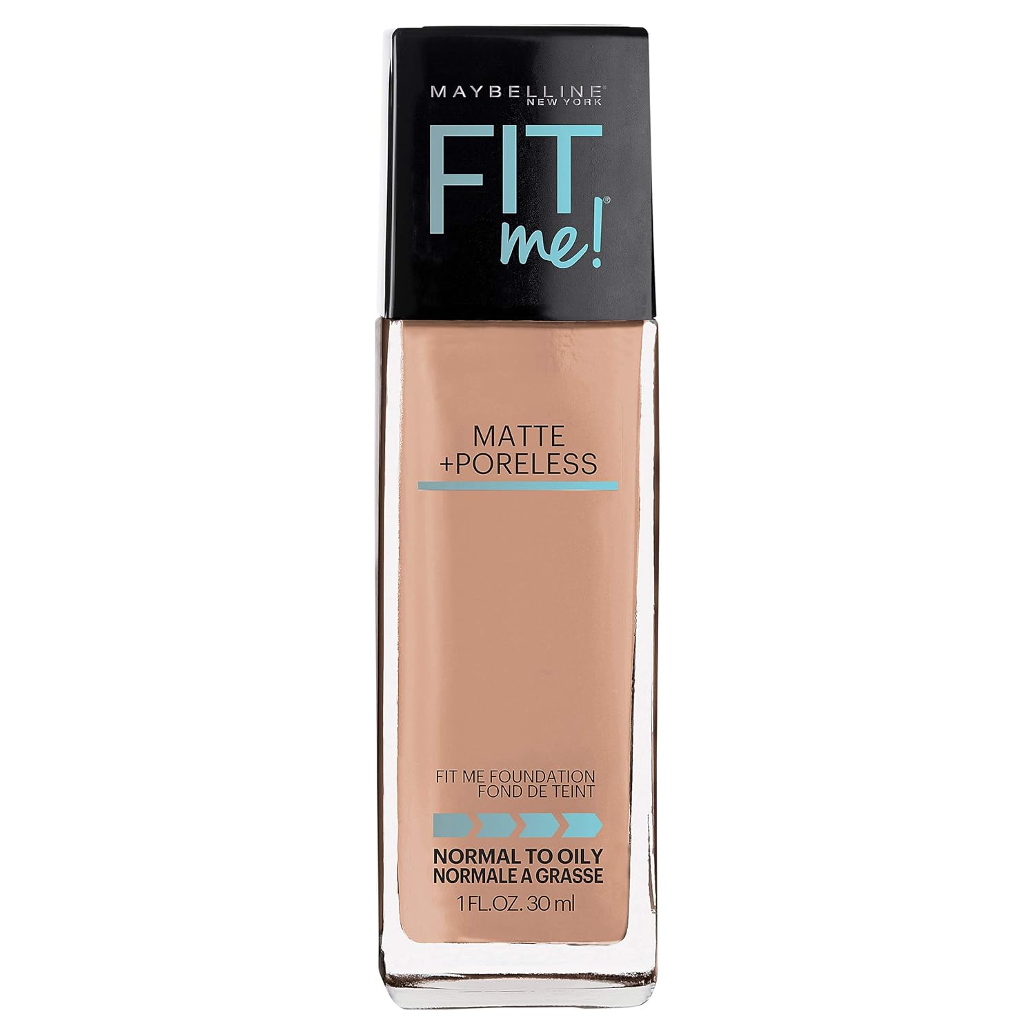 Maybelline Fit Me Matte + Poreless Liquid Foundation Makeup, Light Honey, 1 fl. oz. Oil-Free Foundation