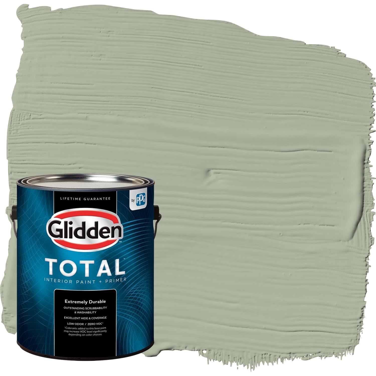 Glidden Total Interior Wall Paint & Primer All-in-One, Gargoyle/Green, Flat, 1 Gallon