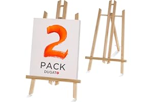 DUGATO 16-inch Wood Tabletop Easel Set (2 Pack) - A-Frame Display Stand for Painting Canvas, Art, Photos, Signs & Events