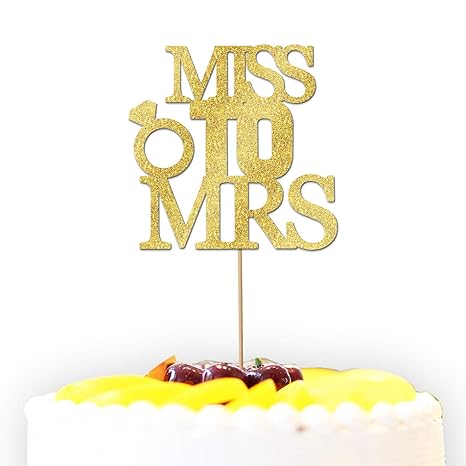 Personalised Miss To Mrs Wedding Engagement Glitter Cake Topper