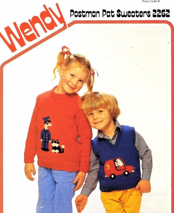 Knitting Pattern Children's Postman Pat Sweaters to knit Joy Gammon