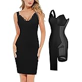 Popilush Cocktail Dresses for Women - Lace Layered Bra Summer Midi Modal Shapewear Dress Party Outfits