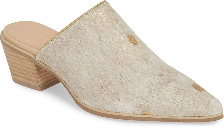 brown block heel mules