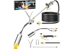 PAULINN Propane Torch Weed Burner, 340,000 BTU Weed Torch Flame Weeder with POL CGA 510 11.5FT Hose