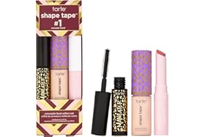 tarte shape tape best-sellers set – Shape Tape Concealer, Hydrating Lip Gloss Balm & Mascara for Curl, Volume & Length, Longwear, Cruelty Free