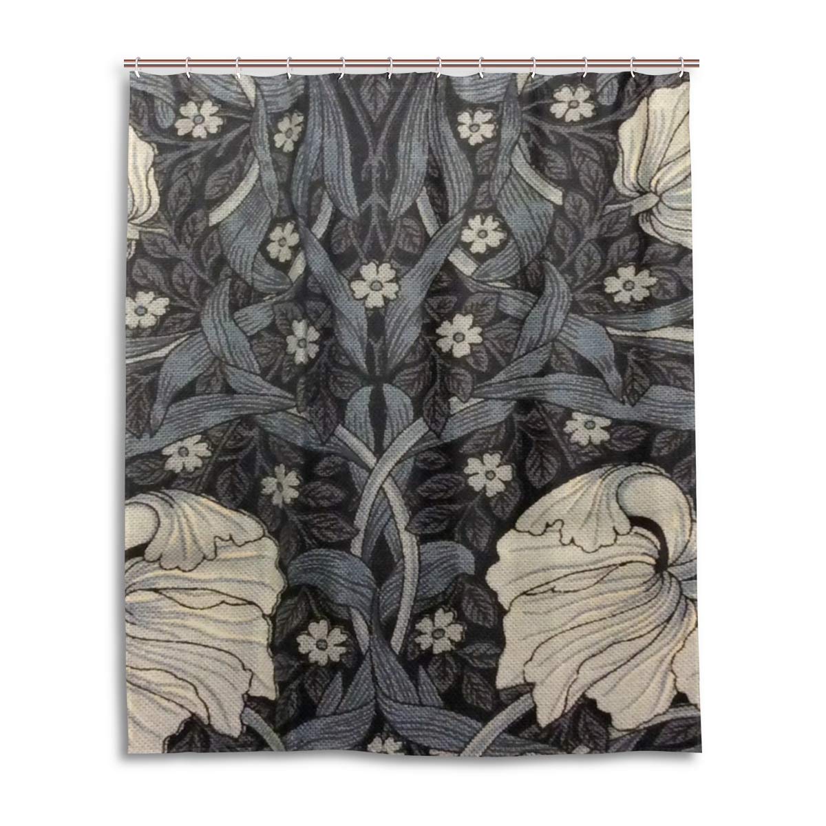 William Morris Shower Curtain, Bathroom Shower William Morris-Zoom Curtains Fabric Waterproof for Bath Home Decor, 150x180cm with 12 hooks
