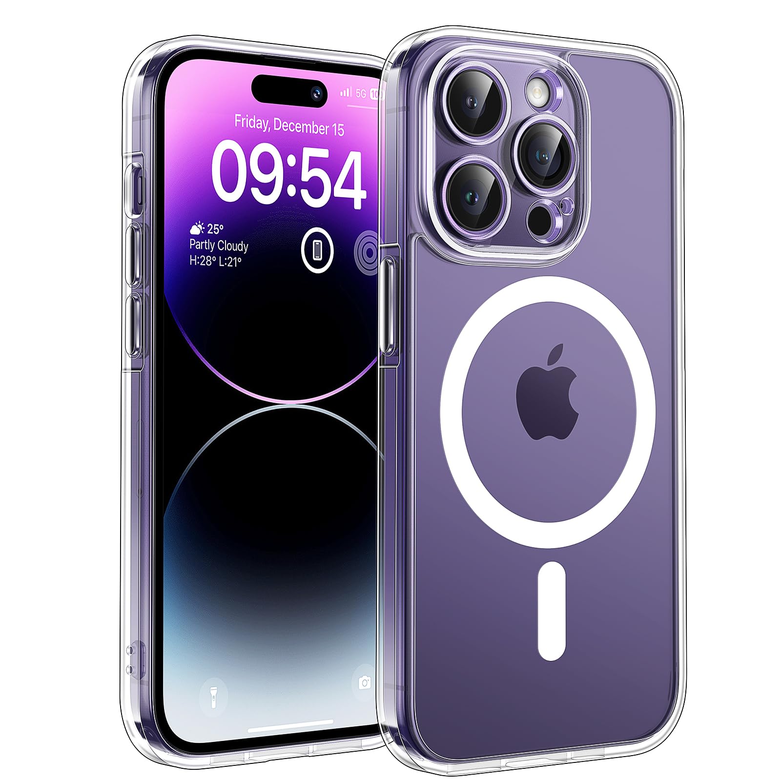 TOCOL Clear Magnetic for iPhone 14 Pro Case, Fit for MagSafe, Upgraded [Full Camera Protection], [Never Yellowing] Protective HD Hard Shockproof Slim Phone Cover (Clear) — image 1