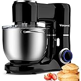 Vospeed Stand Mixer, 7.5 QT 660W 6-Speed Electric Food Mixer Kitchen with Stainless Steel Bowl, Beater, Hook, Whisk,Dishwashe