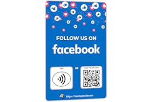 ONE TAP ONLY NFC Business Cards 1 Pack – Contactless Smart Tap & QR Code – Compatible with Facebook Review System – Reusable Feedback Tool for Restaurants, Local Businesses – Works with All Phones