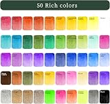 Artecho Watercolor Paint Set 50 Colors Portable Box Includes 4 Fluorescent view 2