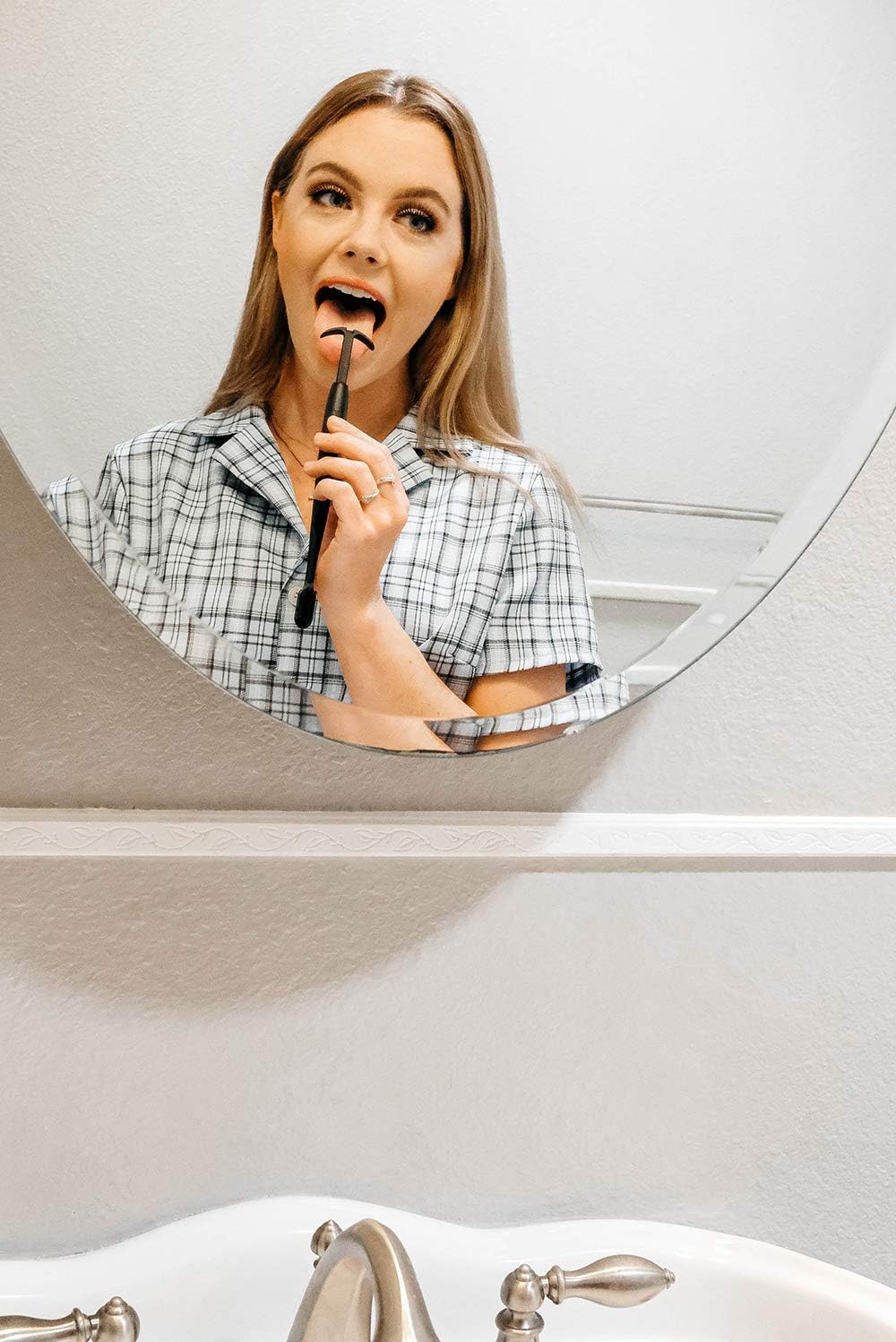 TOKII: World's only Patented Toothbrush with Soft Bamboo Charcoal Bristles and Sliding Tongue Scraper Cleaner reduces Bad Breath with Travel Pouch - Image 4
