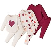 Mioglrie Baby Girl Clothes Infant Fall Outfits Toddler Girl Clothes 6 Pcs Spring Newborn Essentials 3M-3Y Clothing Set
