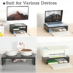 TEAMIX 2-Tier Wood Monitor Stand Riser for 2