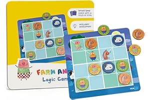 NOOLY Sudoku Puzzle Game Toys, Magnetic Sudoku Logical Thinking Games Educational Toys for Kid PW0414 (Logic Game-Farm Animal)