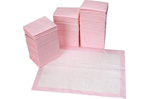 BUYOCKSS 80 Count Disposable Baby Changing Pads, 18”x18” Pink – Super Absorbent Leakproof Quick-Drying, Soft Skin-Friendly Disposable Underpads for Infants, Mess-Free Diaper Changes at Home or On-The-Go