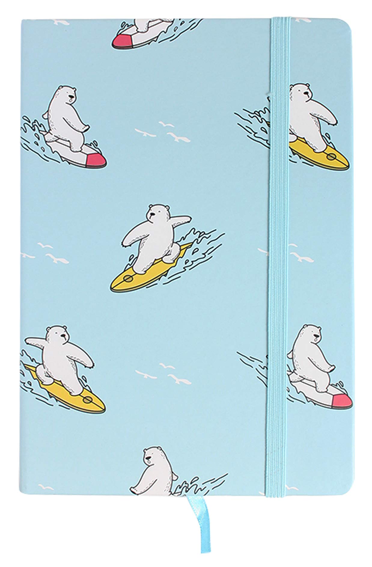 Emartbuy Polar Bear Hard Cover Exercise Book Diary Notebook Notepad Writing Journal Ruled A5 Size 96 Sheets (192 Pages) - Blue