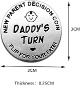 Rowwait Huishi Funny Decision Coin for New Parents Stainless Steel Silver view 2