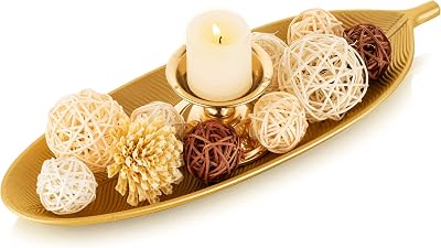 Hanobe Decorative Leaf Bowl Tray Gold Jewelry Dish Home Decor