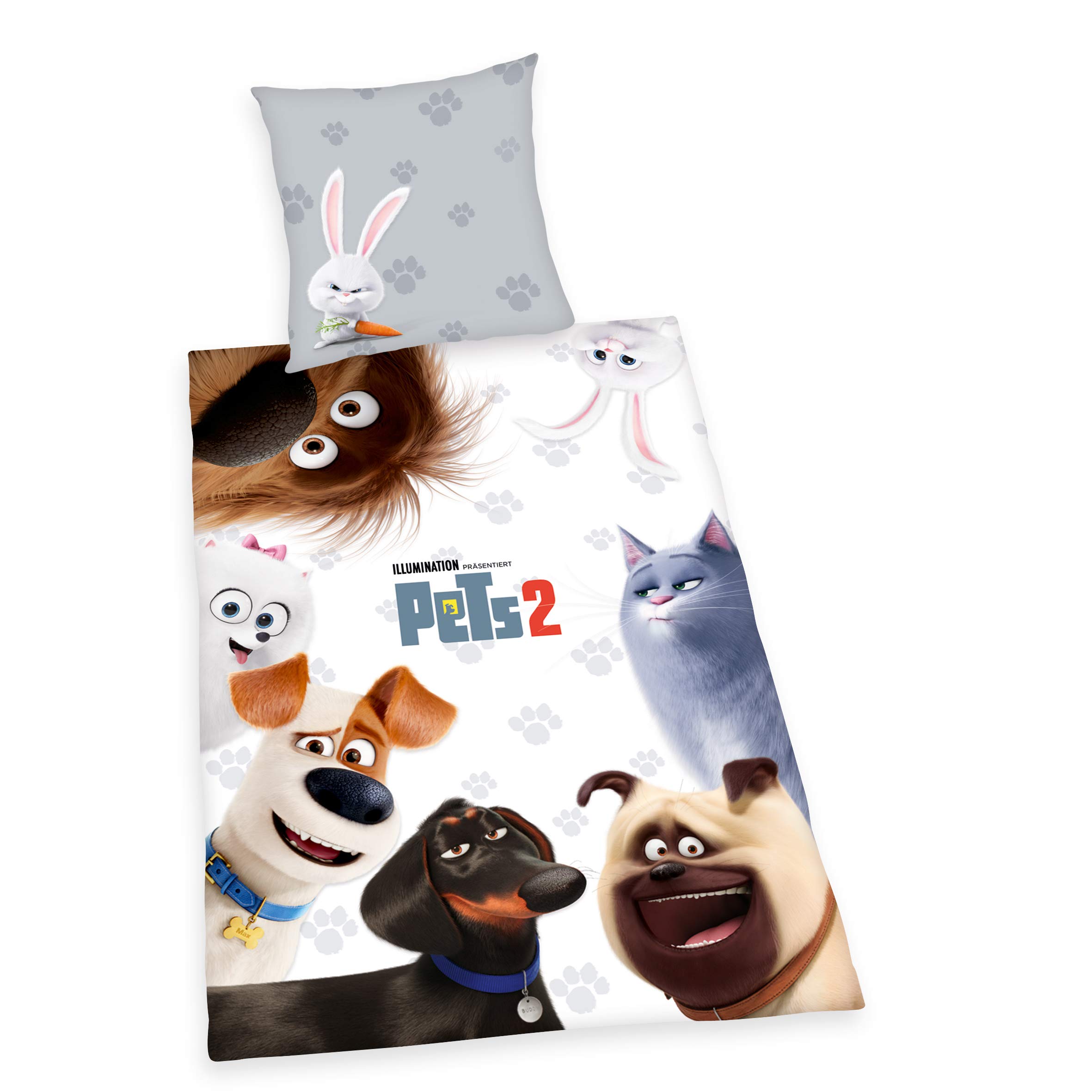 Herding Pets 2 Bedding-Set, Reversible Motif, Duvet Cover 135 x 200cm, Pillow Case 80 x 80cm, Cotton/Renforcé