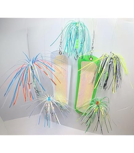 Salmon Trolling Flasher & Fly Combo - Pre-Rigged, Ready To Fish, Includes Glow & UV Flies