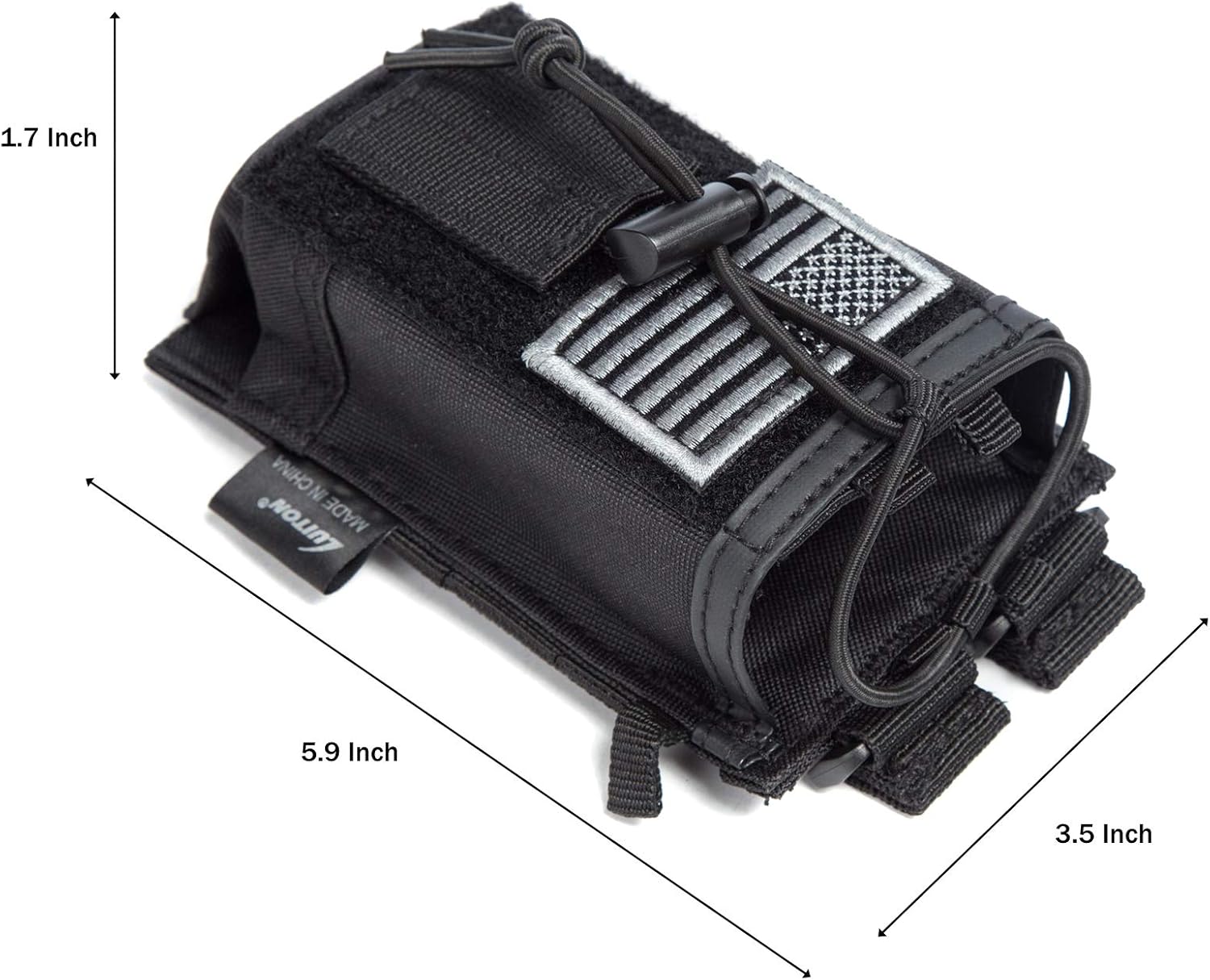 Tactical Radio Holder Radio Case Molle Radio Holster Military Heavy Duty Radios Pouch Bag for Two Ways Walkie Talkies Adjustable Storage with 1 Pack Patch